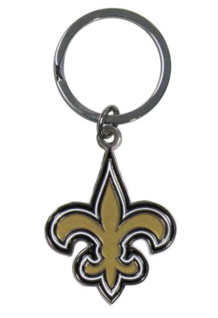 New Orleans Saints Chrome Cut Logo Keychain