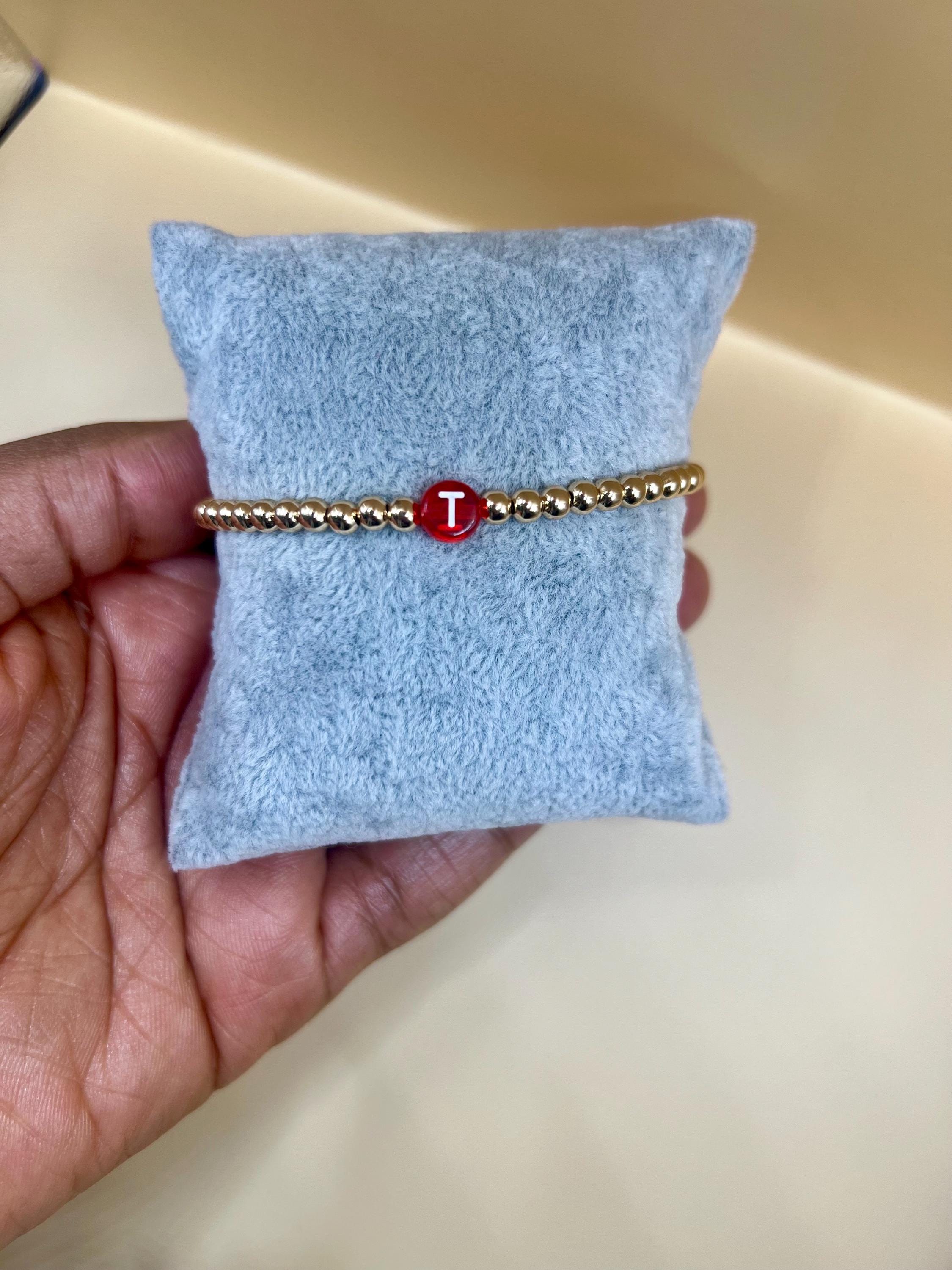 Custom Name initial Bracelet: Personalized Beaded Word Bracelet view 5