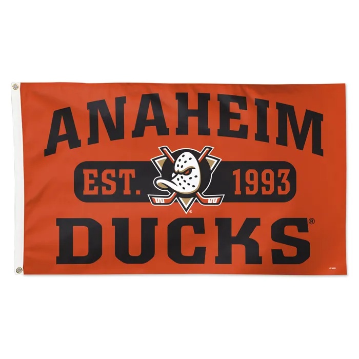 Anaheim Ducks Deluxe Orange Established Flag 3x5'
