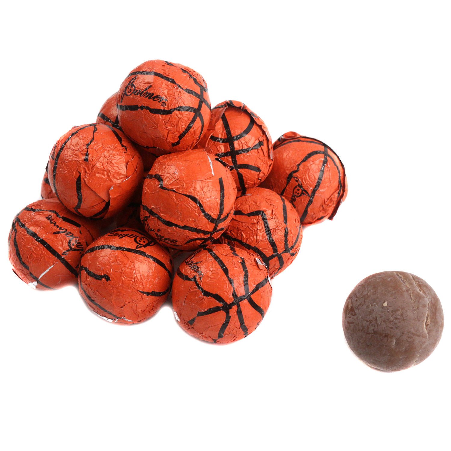 Palmer Chocolate Flavored Foil Basketball Balls 5 lbs