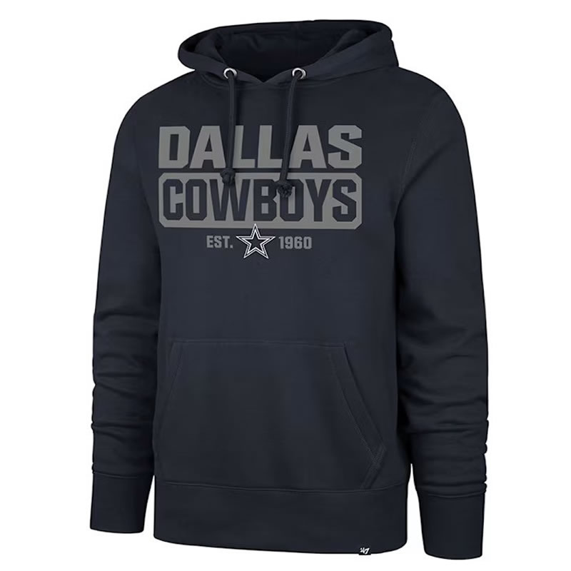 Dallas Cowboys Navy Box Out '47 Brand Hooded Sweatshirt