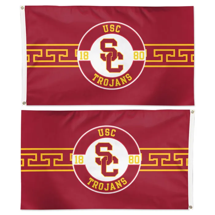 USC Trojans Deluxe 2-Sided Established Applique Flag 3x5'