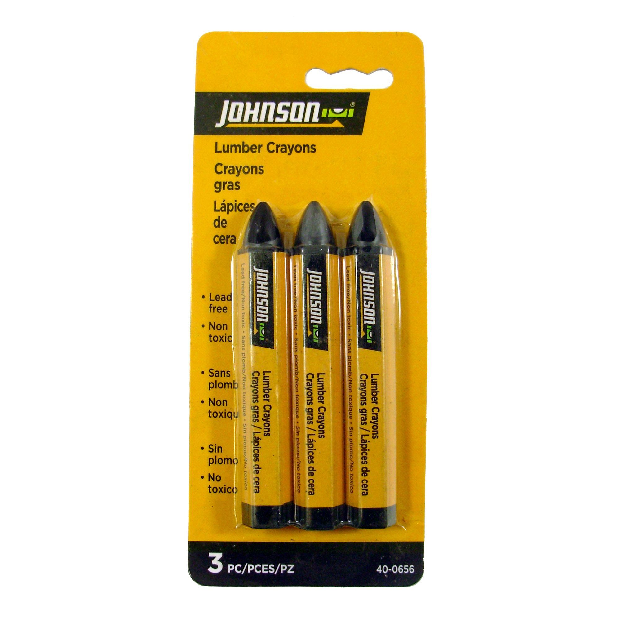 Johnson Contractor Pencils for Wood, Black, 3/pk