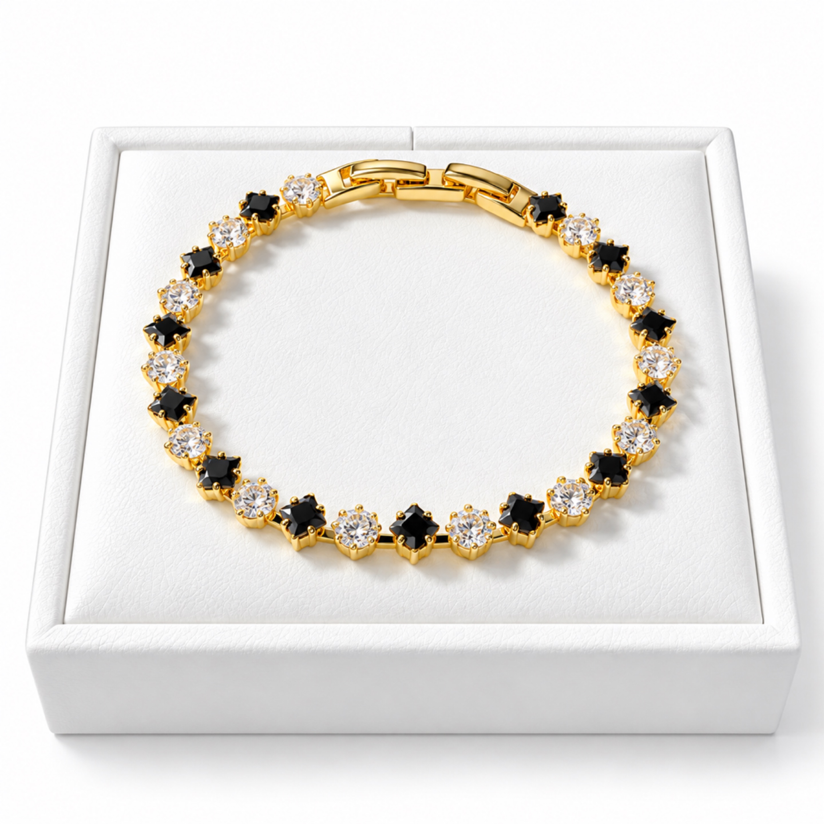 8” Gold Onyx Bracelet 