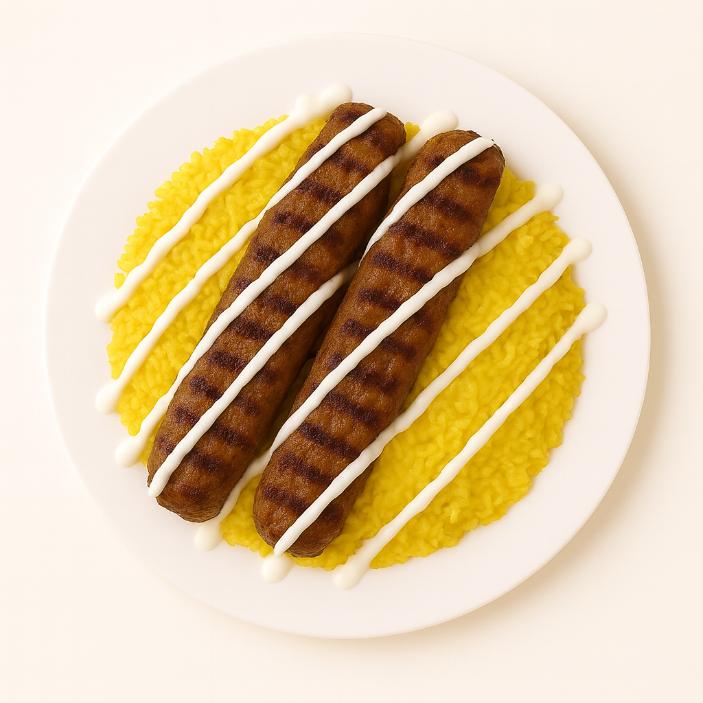 Alley Seekh Kabab on Rice