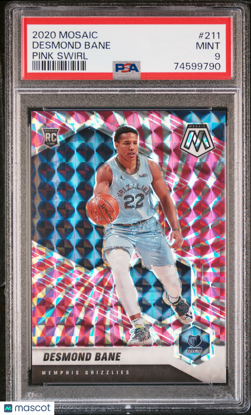 2020 Panini Mosaic Desmond Bane Pink Swirl /11 PSA 9