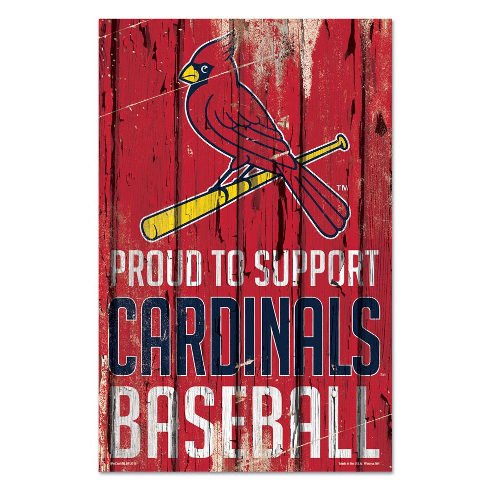 St. Louis Cardinals Proud to Support Wooden Sign 11x17"