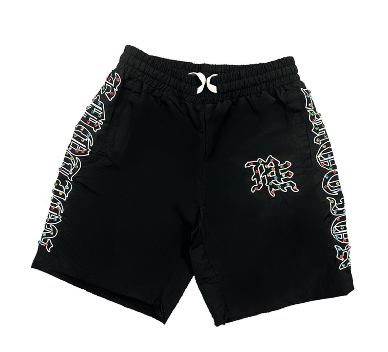MIXED EMOTION (Rhinestone Nylon Shorts)