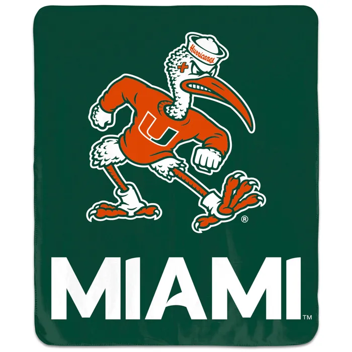 Miami Hurricanes Retro Winning Image Blanket 50x60"