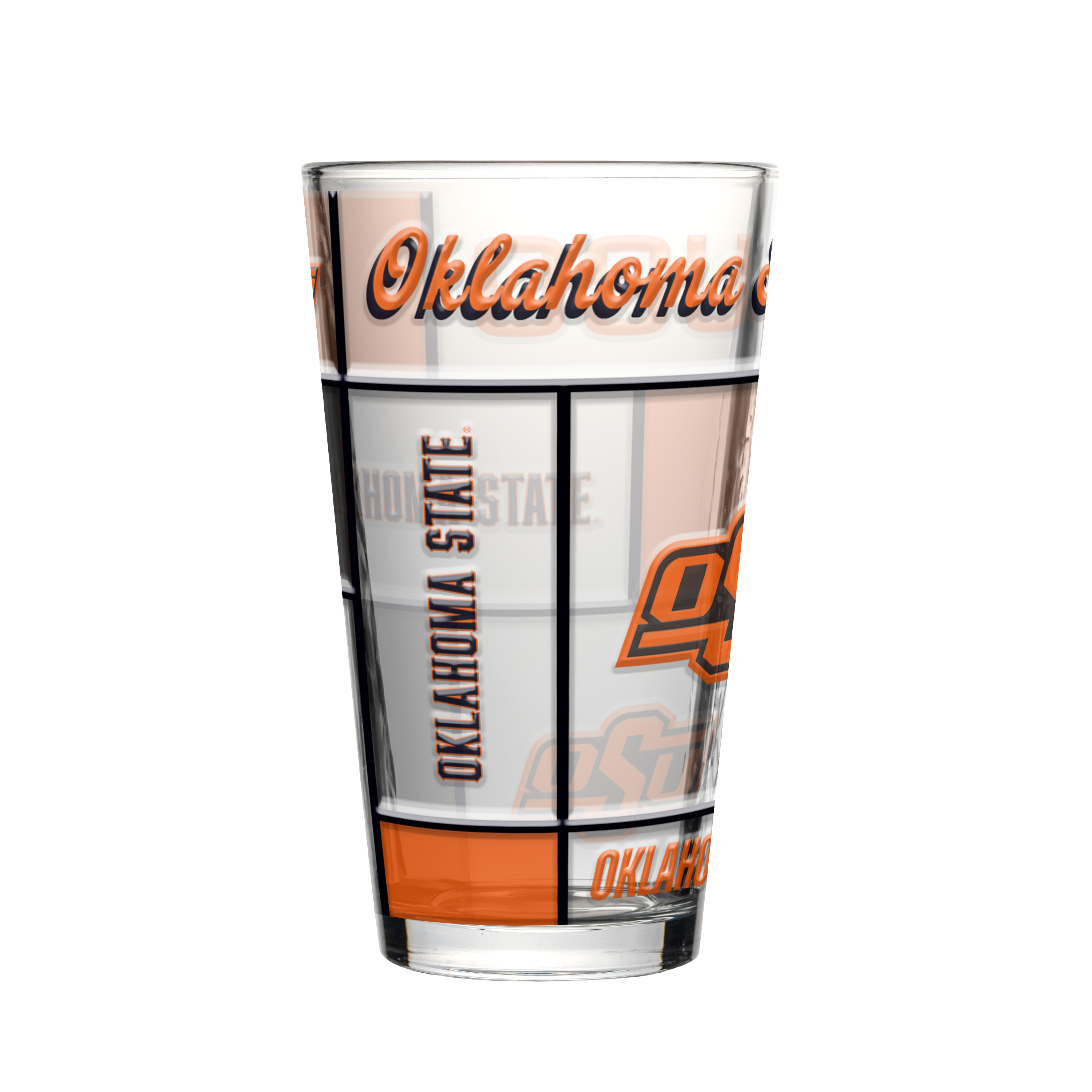 Oklahoma State Cowboys Boxed Quilted Stained Pint Glass 16oz