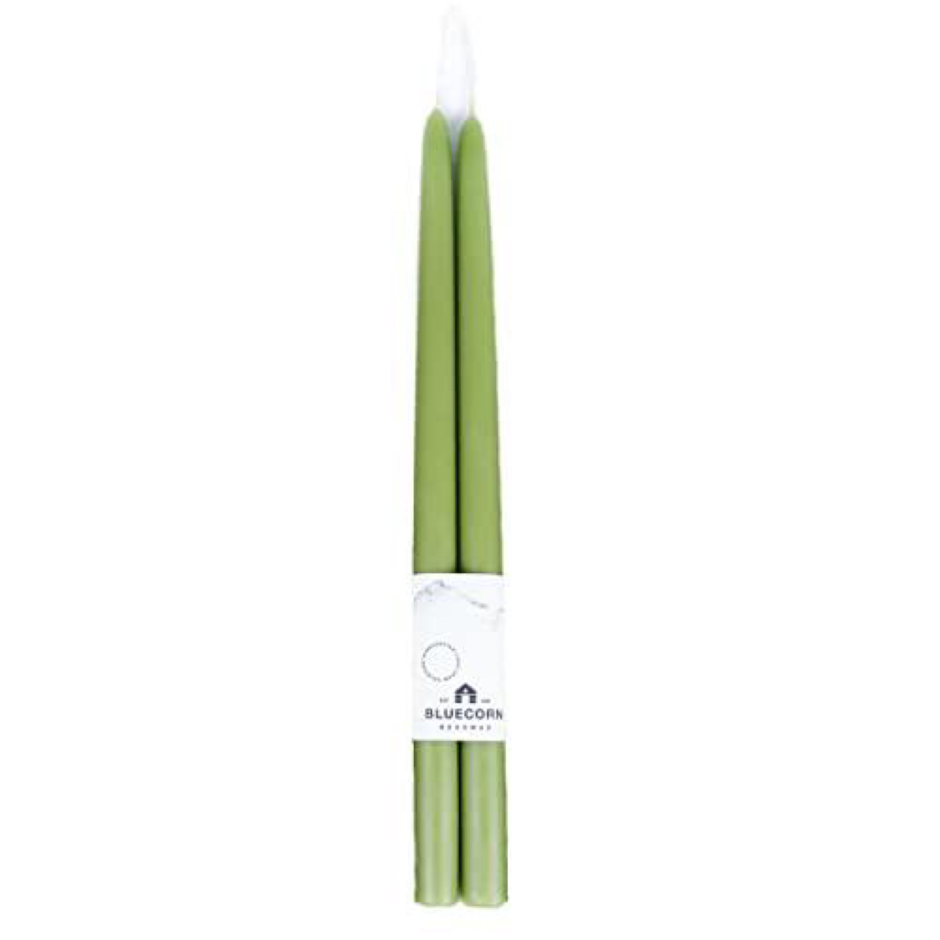 Bluecorn Beeswax 100% Pure Beeswax Tapers (2 Tapers) (Pistachio