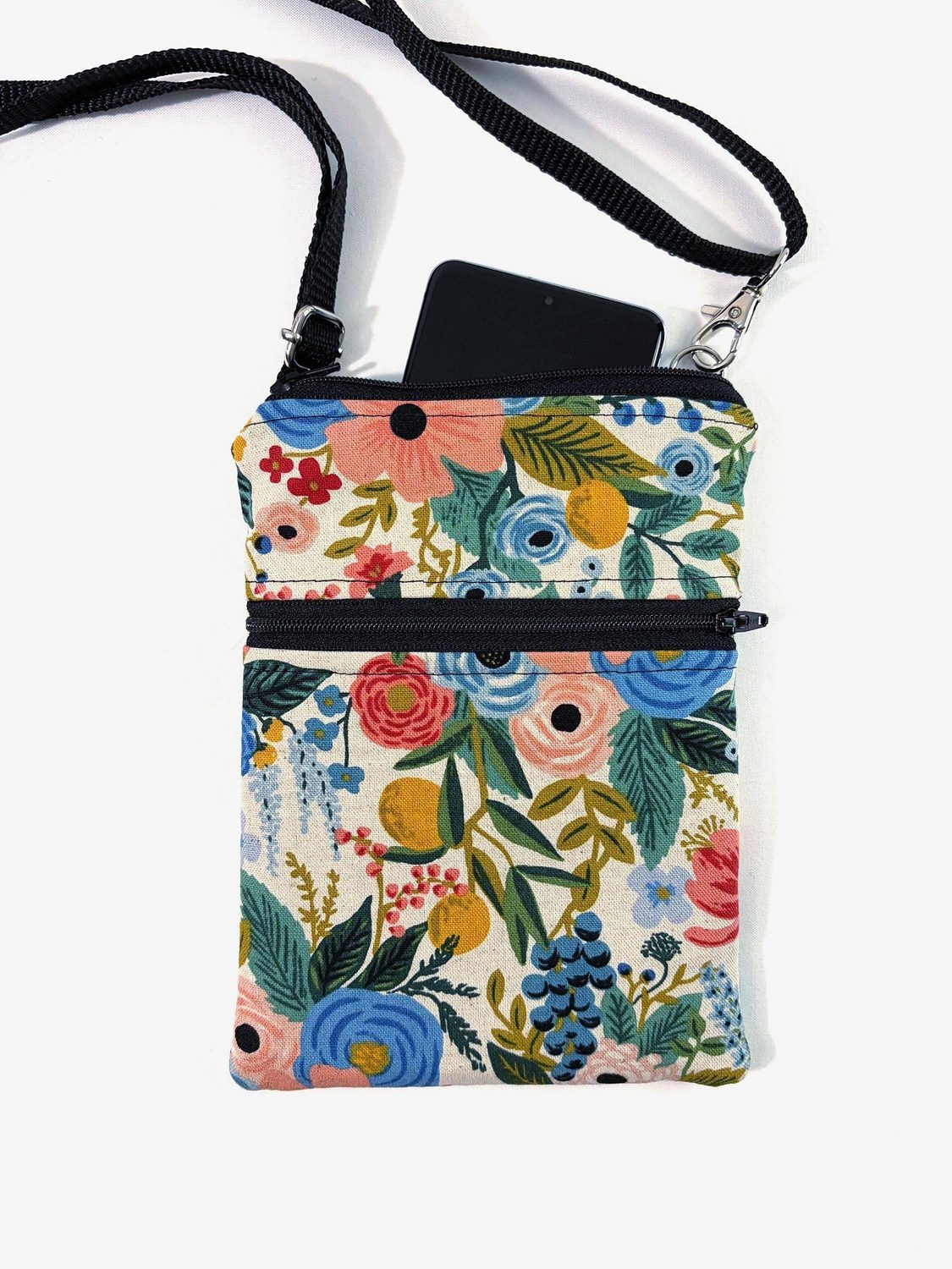 Small Crossbody Bag – Rosy Florals on Cream, photo 7 of 9