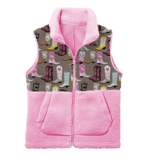 Boot Print Fleece Vest