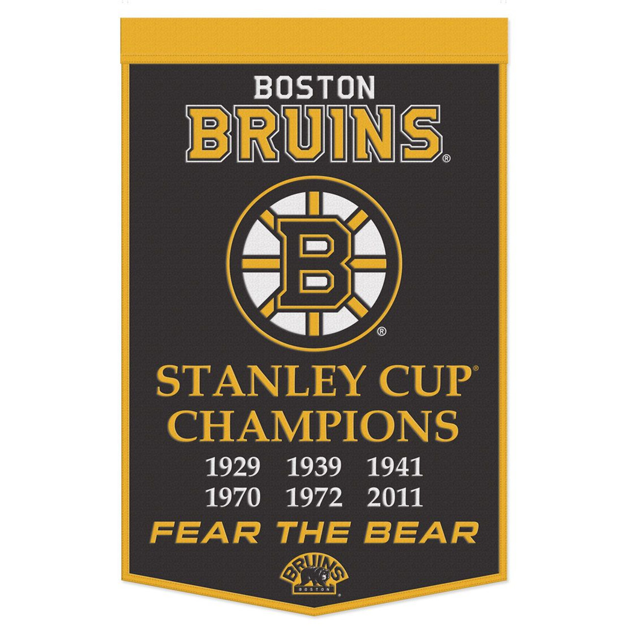 Boston Bruins Wool Dynasty Championship Banner 24x38"