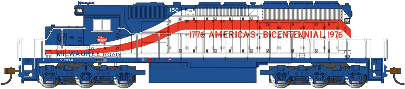 Milwaukee Road Emd Sd40-2 Bicentennial HO Scale Locomotive