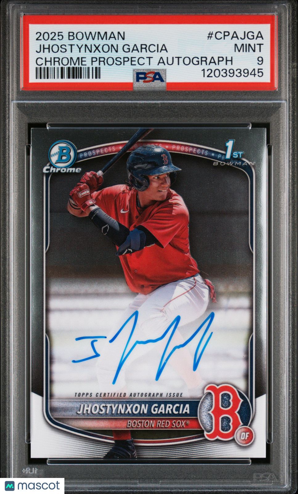 2025 Bowman Chrome Prospect Autographs Jhostynxon Garcia #CPAJGA PSA 9