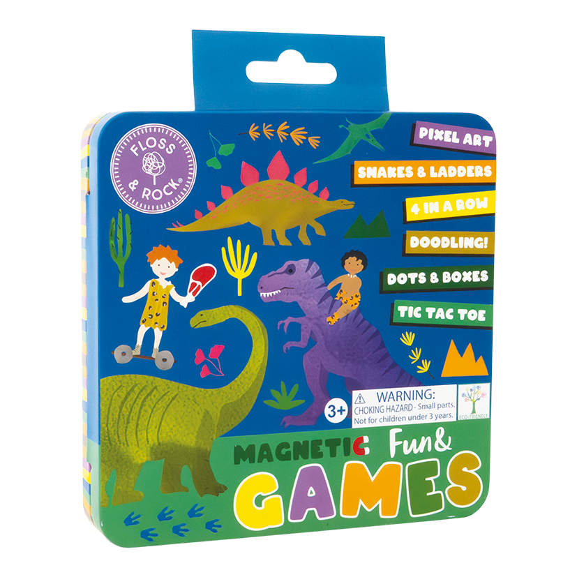 Magnetic Fun & Games Tin - Dinosaur