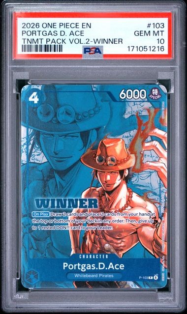 2026 ONE PIECE TOURNAMENT PACK VOL.2 #103 PORTGAS D. ACE TNMT PACK VOL.2-WINNER