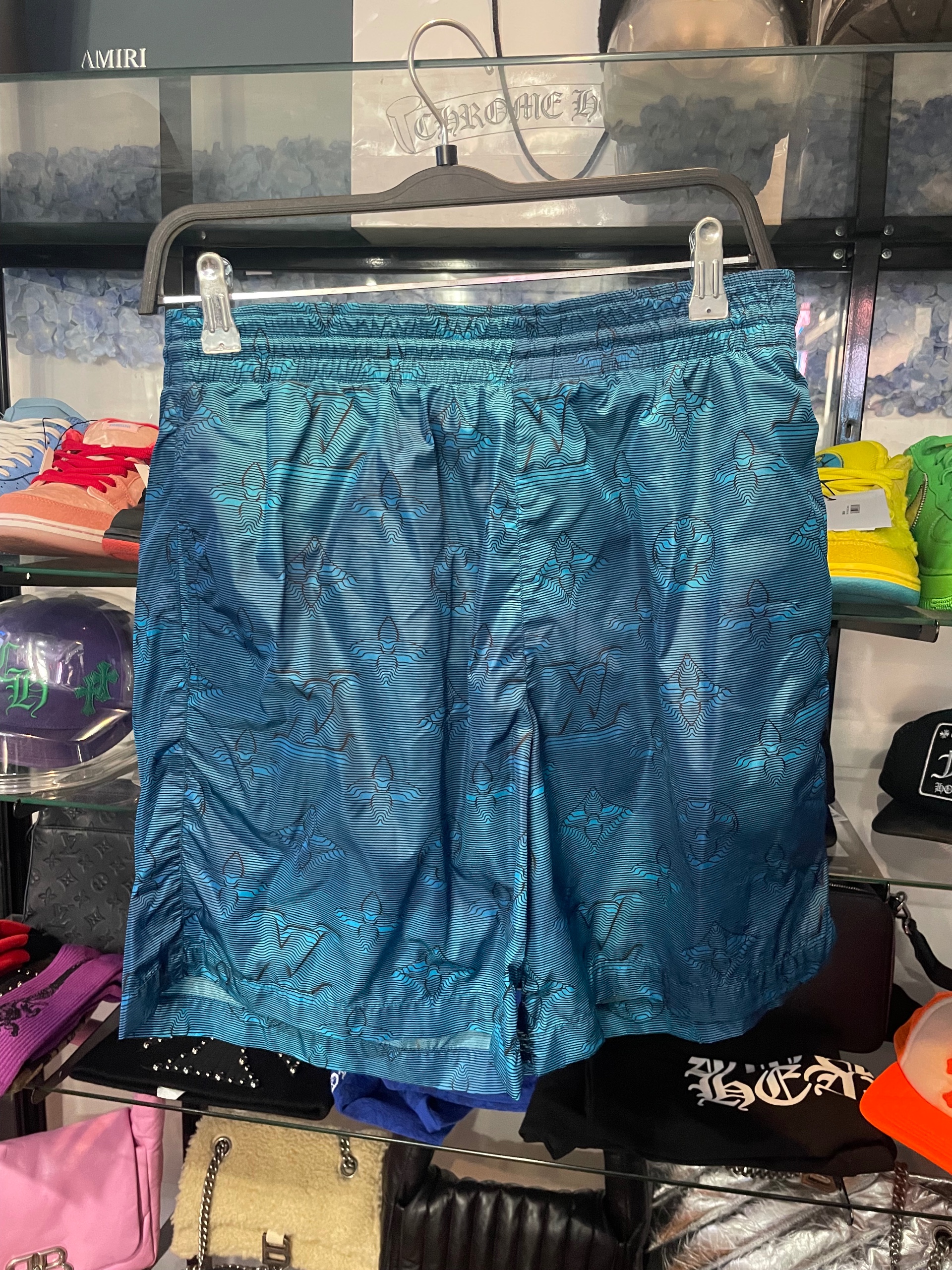 Louis Vuitton Blue 2054 Monogram Swim Shorts ( USED )