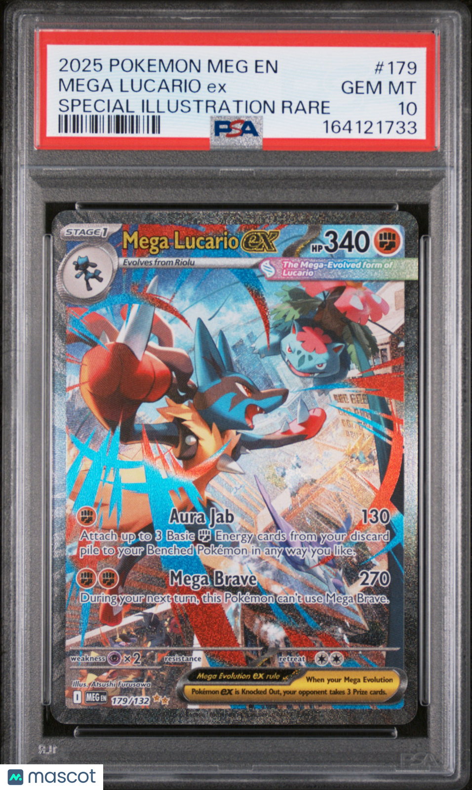 2025 Pokemon Meg EN-Mega Evolution Mega Lucario EX SIR PSA 10 #179