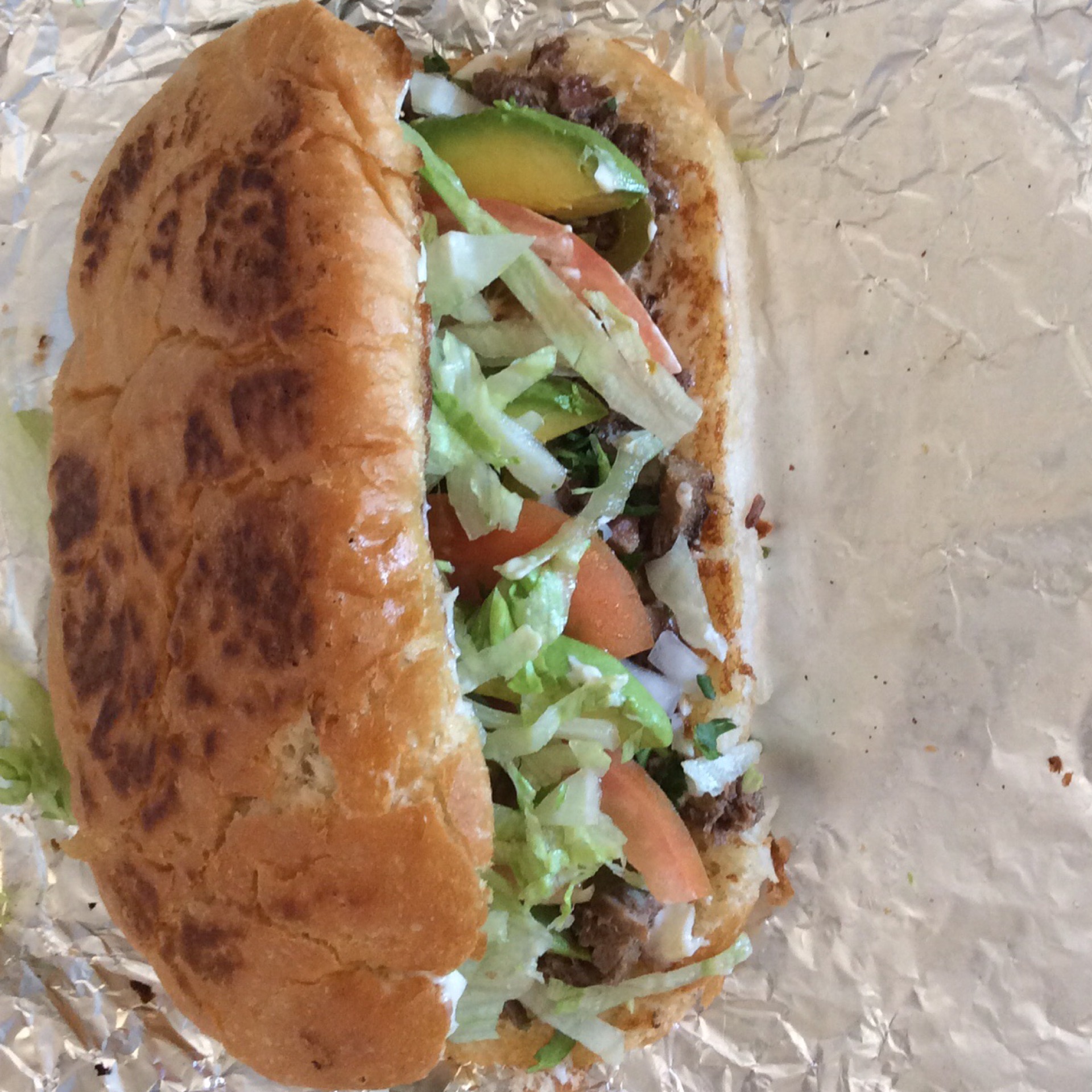 Torta de Asada - Steak Torta from Tacos del Valle