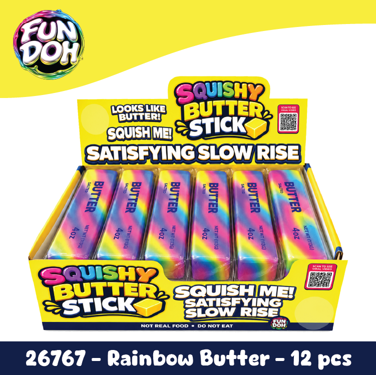 Fun Doh Rainbow Butter Slow Rise Squishy Toy - 12/Display: Wholesale Price