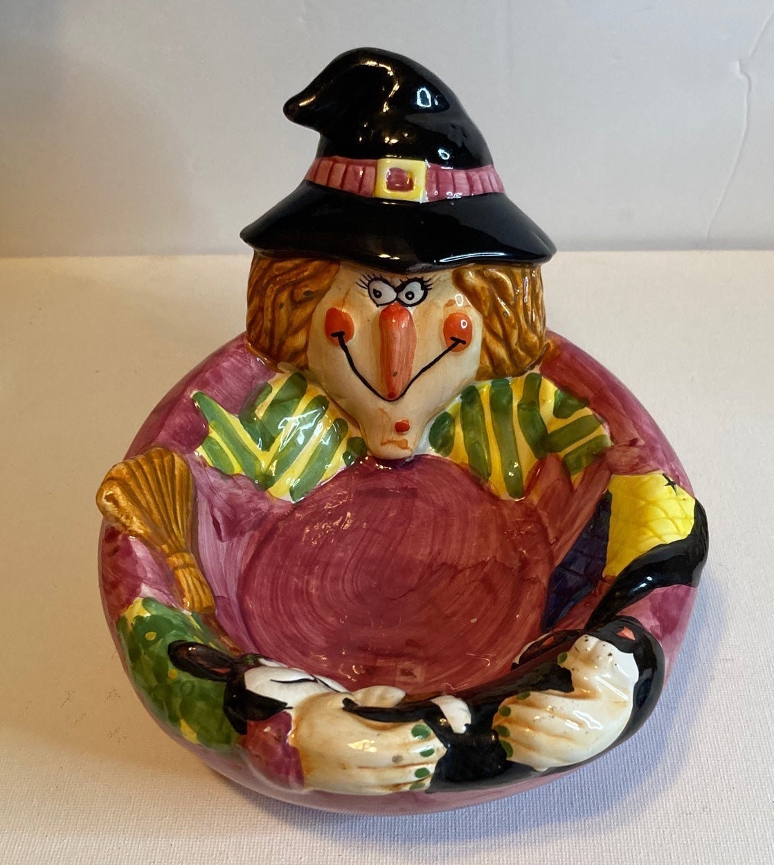 Halloween Witch Candy Dish or Bowl Vintage RARE