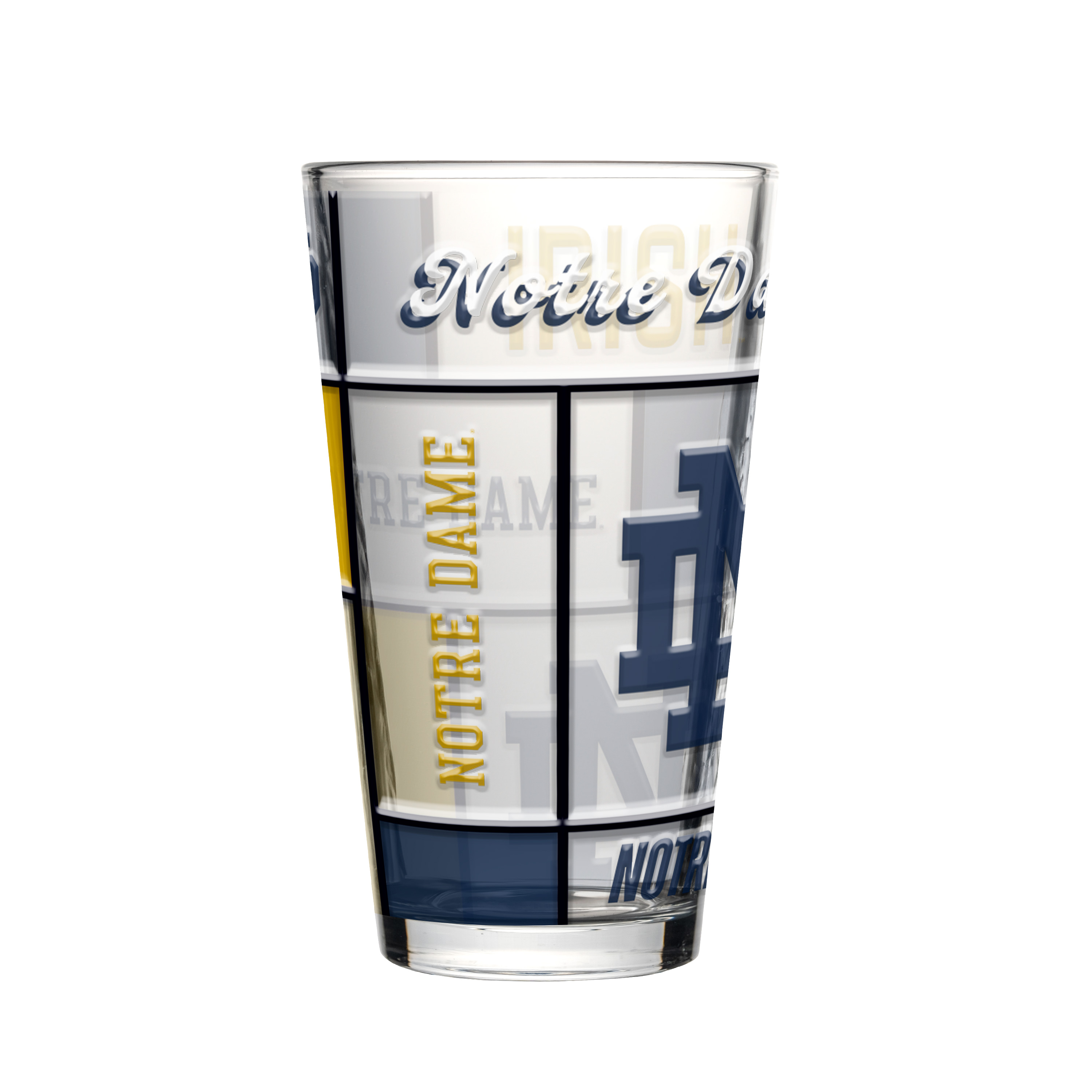 Notre Dame Fighting Irish Boxed Quilted Stained Pint Glass 16oz