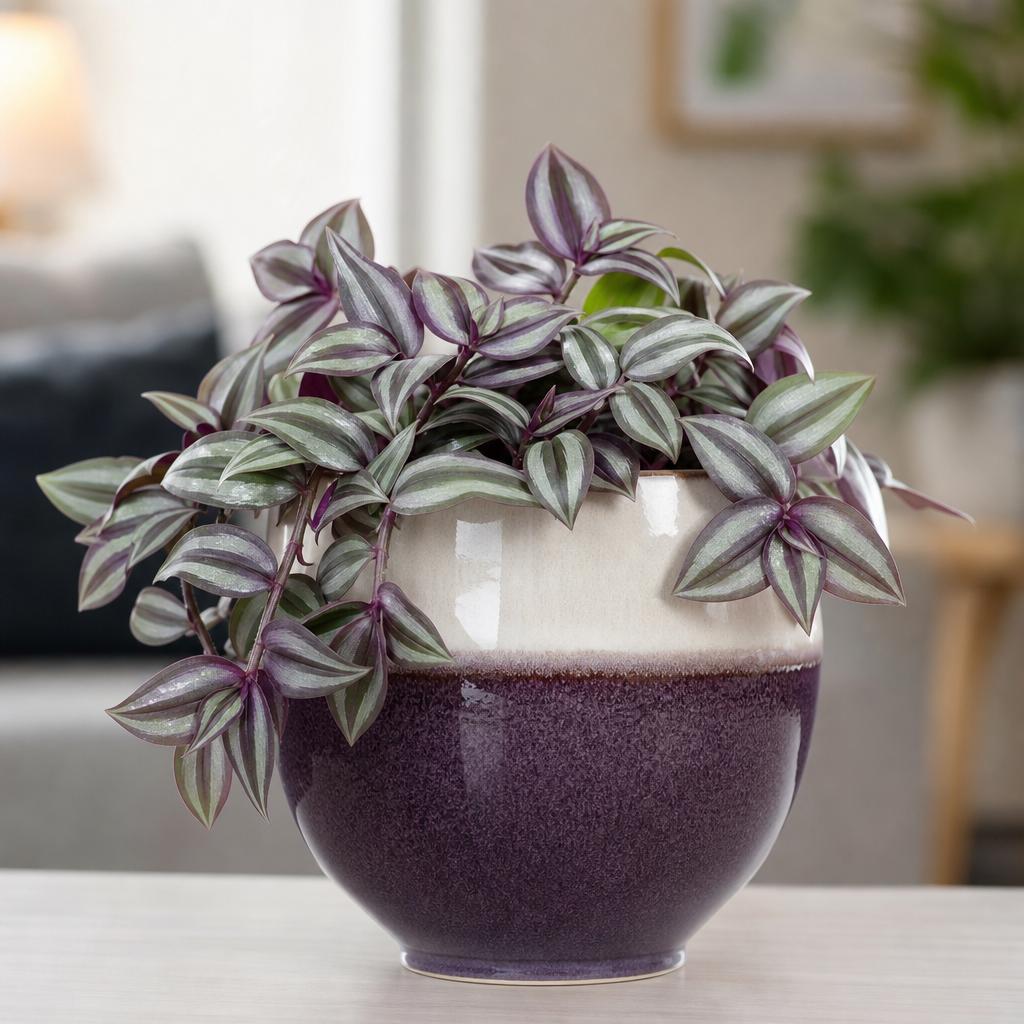 Tradescantia Zebrina Burgundy - 2x Mini Plug Plants - Deep Burgundy
