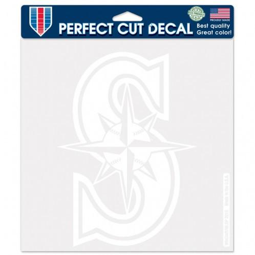 Seattle Mariners White Perfect Cut Decal 8x8"