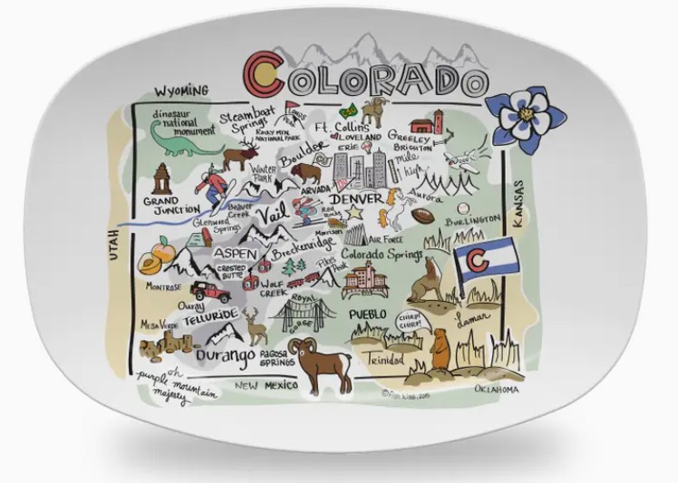Colorado Map Platter