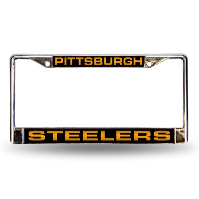 Pittsburgh Steelers Black Laser Chrome License Plate Frame