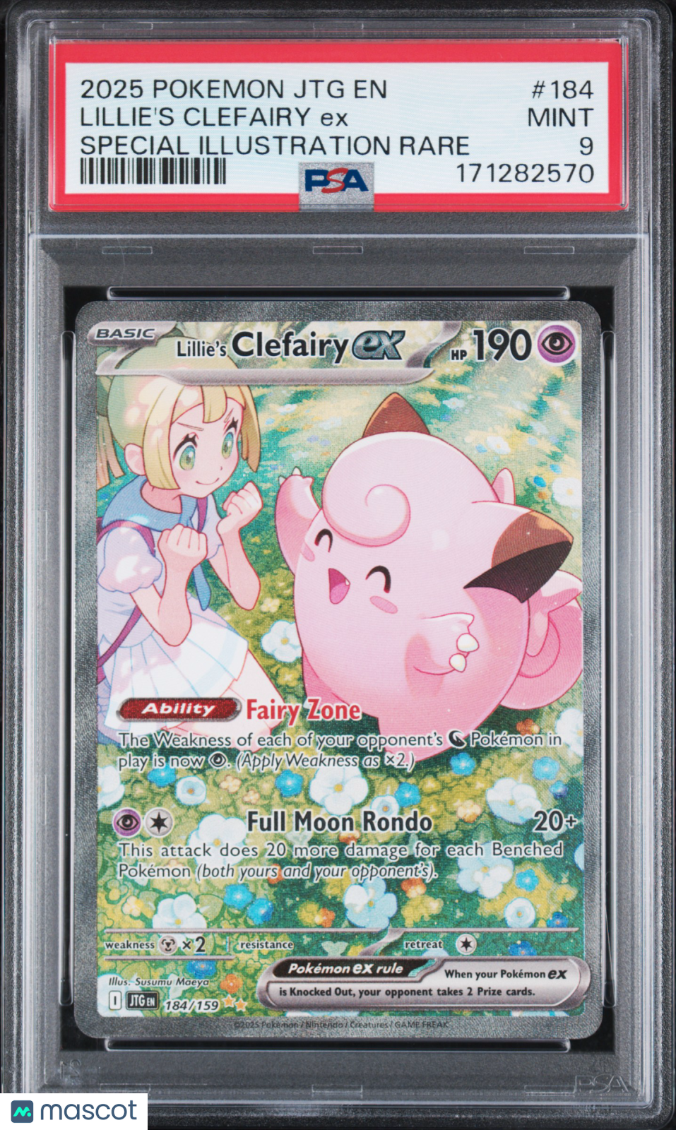 2025 Pokemon Journey Together Lillie's Clefairy EX SIR PSA 9 #184