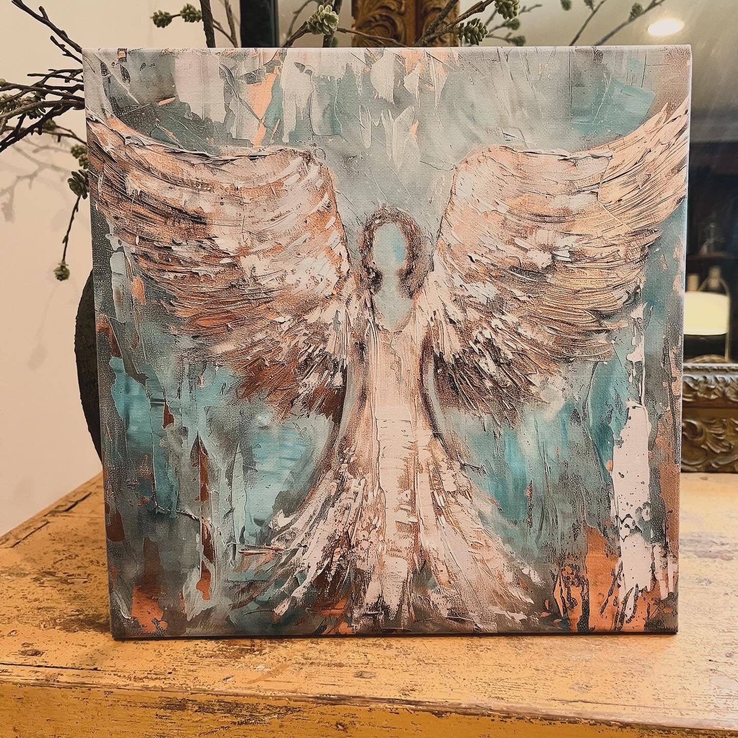 Angel canvas art print, Christian home wall decor, Spiritual