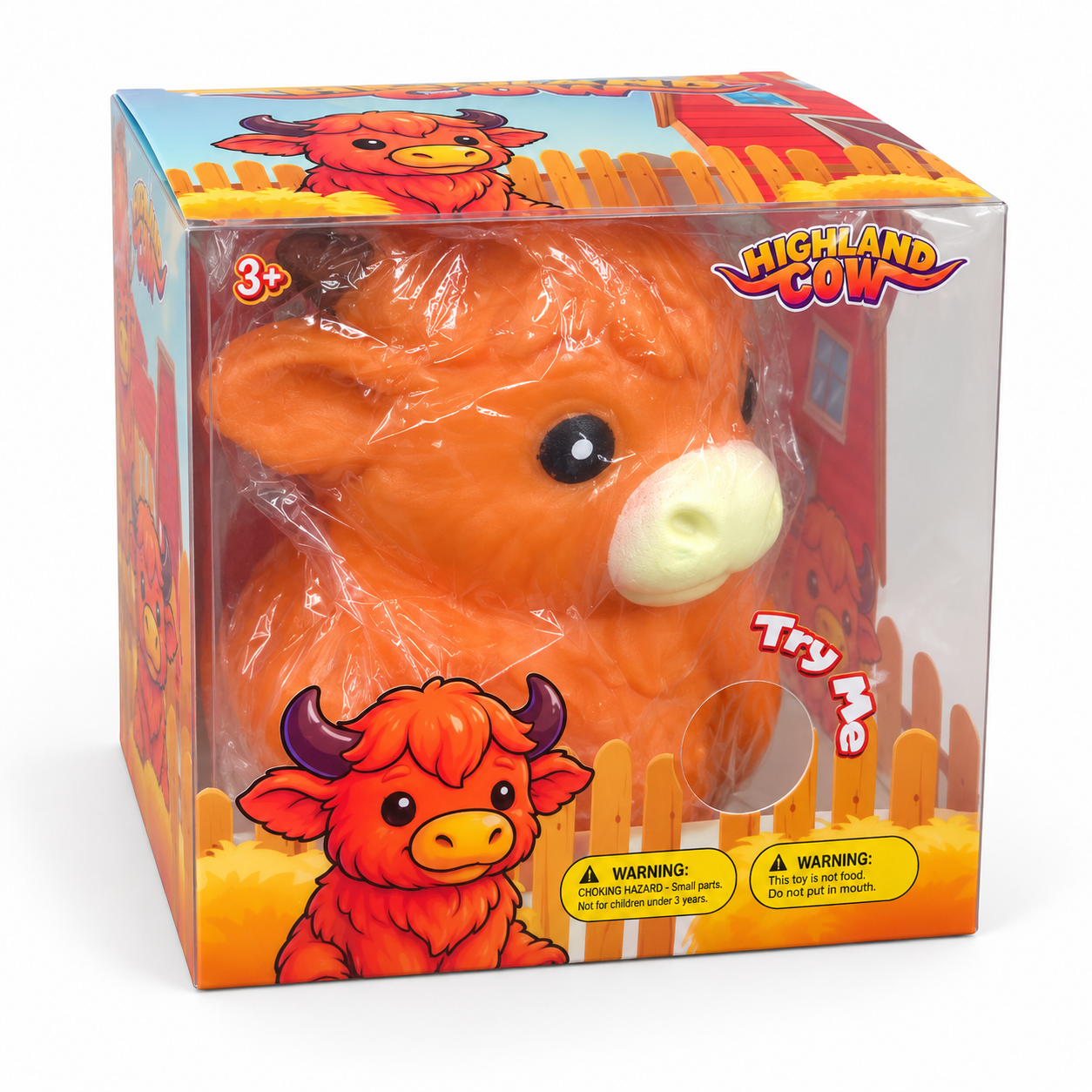 Jumbo Highland Cow Squishy Toy – Orange