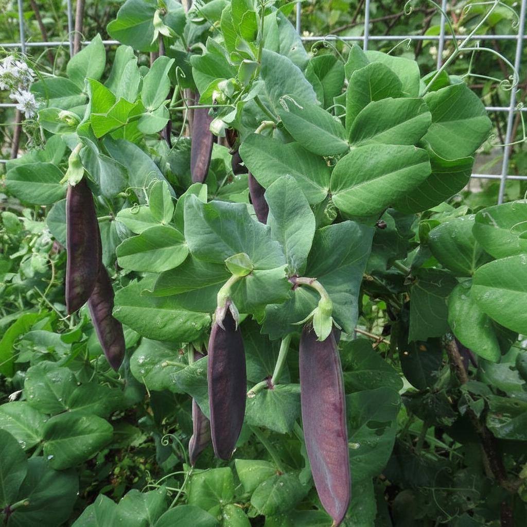 Pea Plant Shiraz - Mini Plug Plants - x3 Purple Mangetout/Snow Pea - Hardy