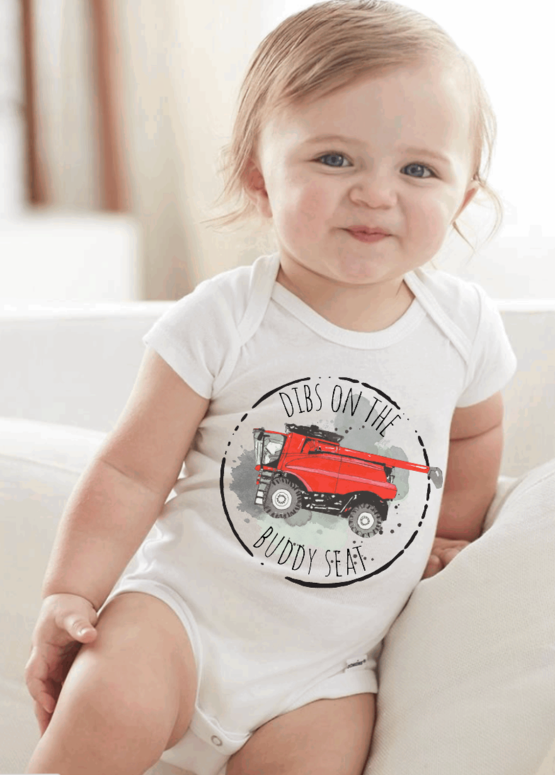 Farm Tractor Onesies: 0-3 Months, Gate Opener, Short Sleeves