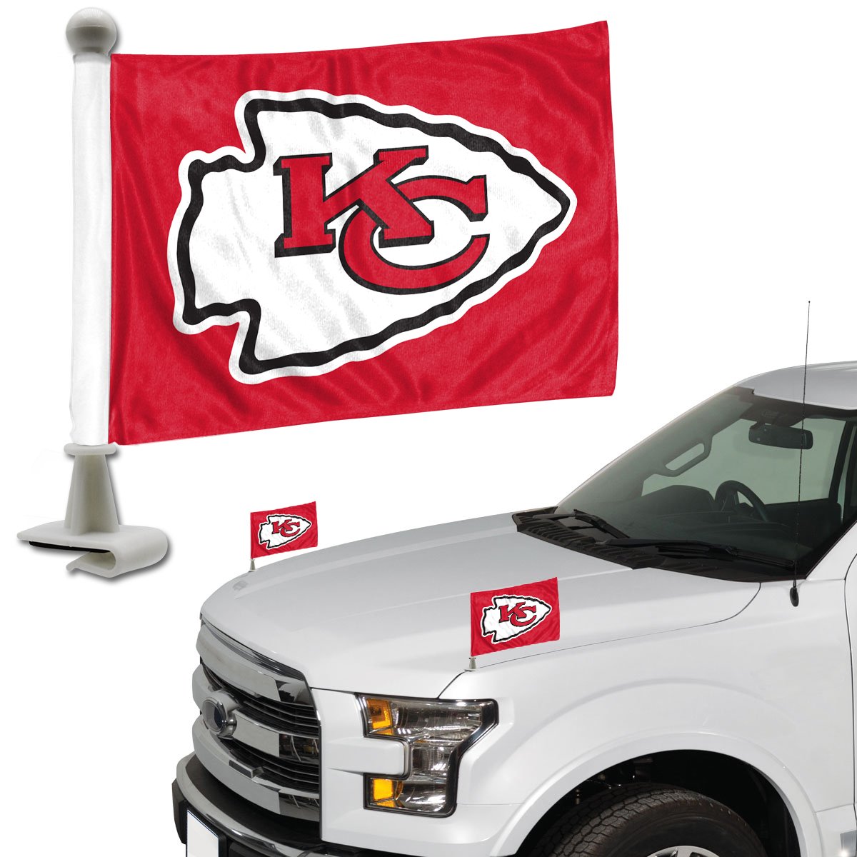 Kansas City Chiefs Ambassador Car Flags Set