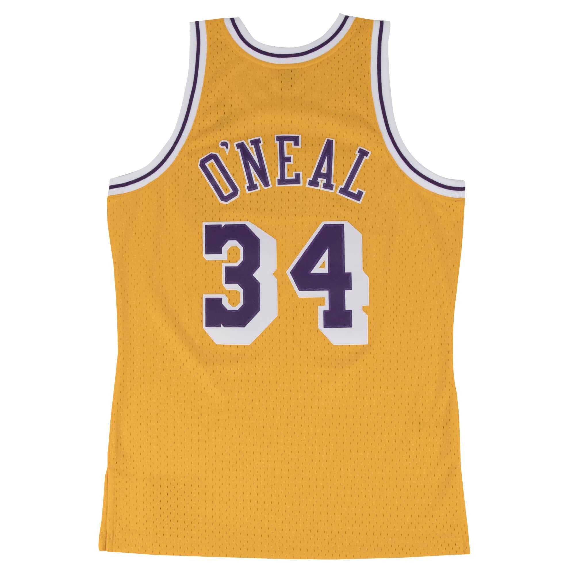Los Angeles Lakers Shaquille O'Neal 1996-97 Gold Mitchell and Ness Swingman Jersey