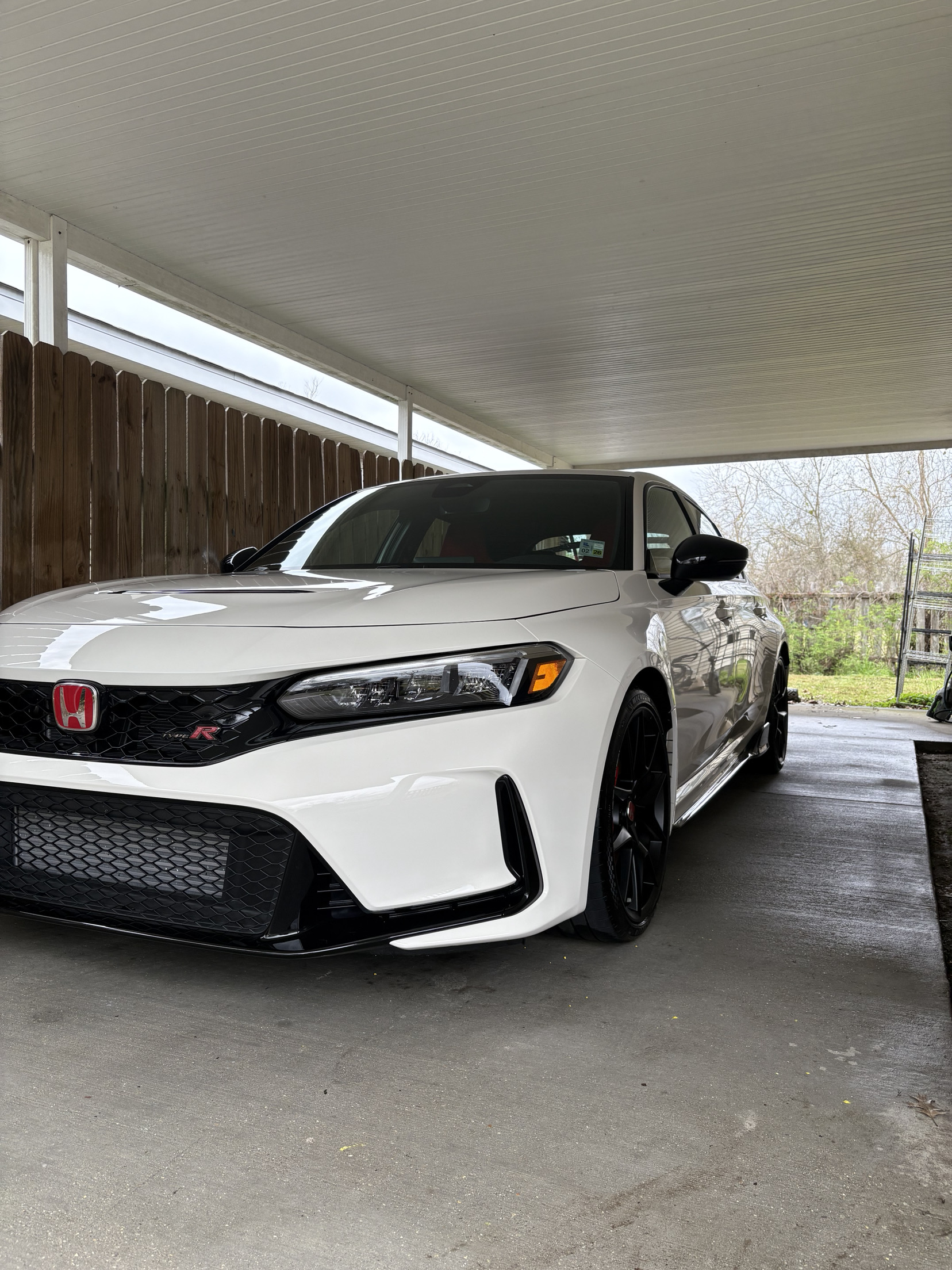 Profile photo used by Bergeron's Detailing on Square: a white Honda Civic Type R detailed by Brant Bergeron