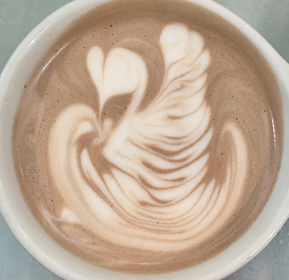Banana mocha with latte art