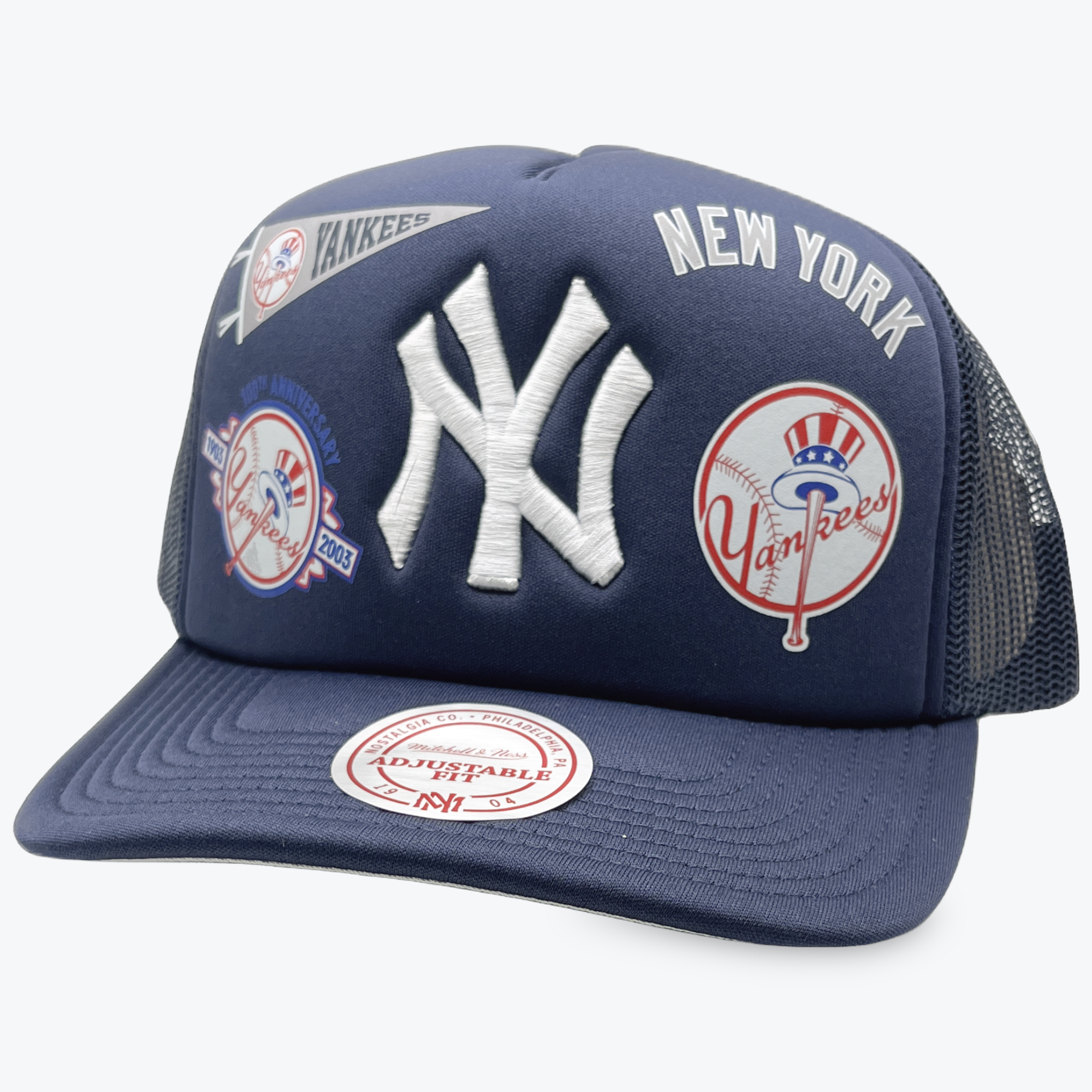 New York Yankees Mitchell and Ness Overload Trucker Snapback Hat