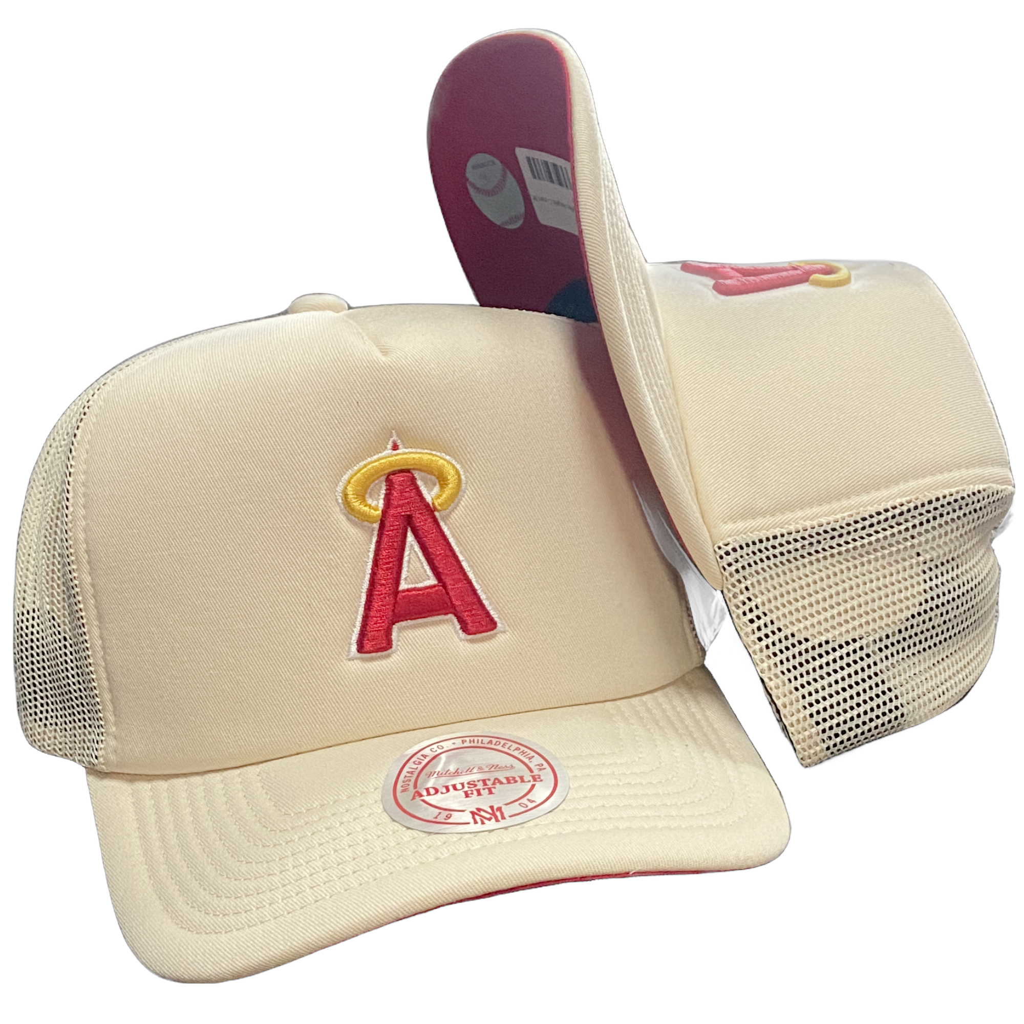 Los Angeles Angels Cream Mitchell and Ness Cooperstown Snapback Hat