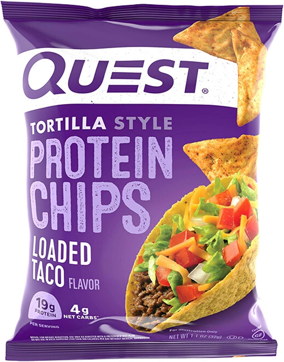 Quest Protein Chips Loaded Taco 1.1 oz 8ct Tray