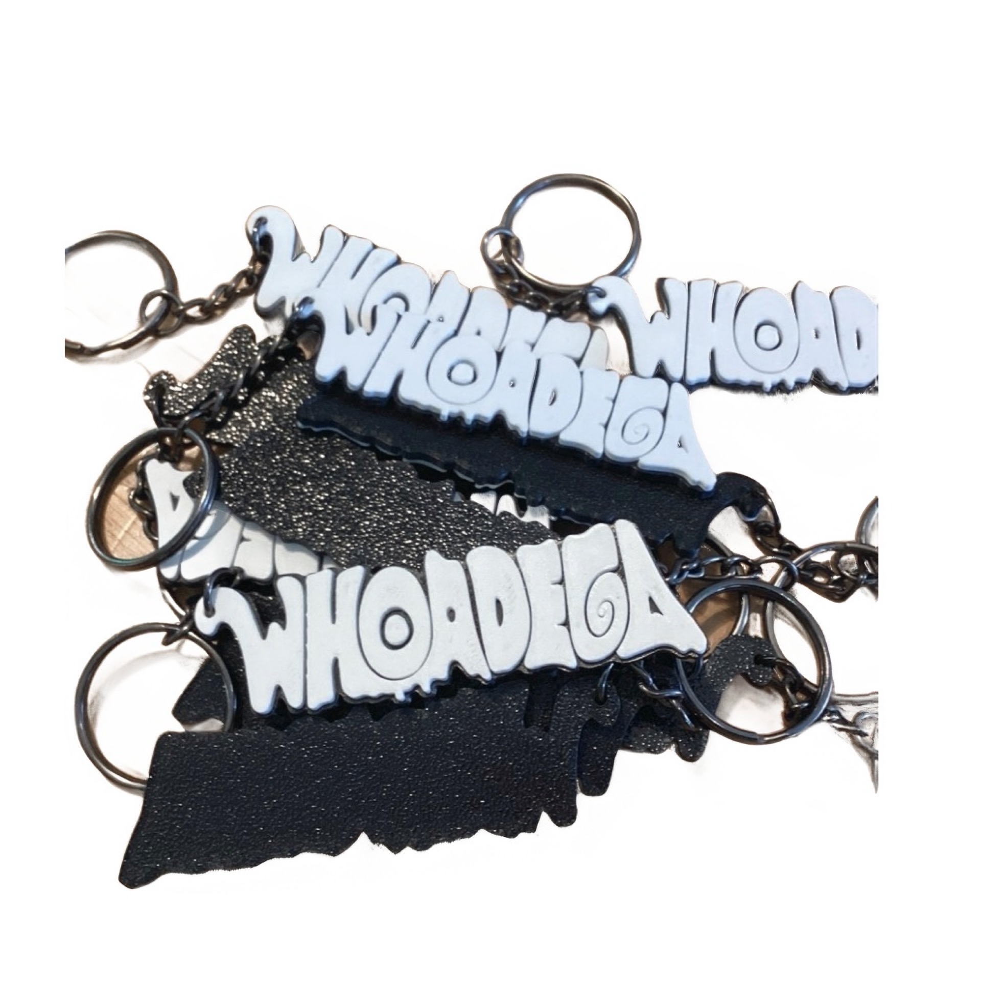 WHOADEGA Keychains Black & White