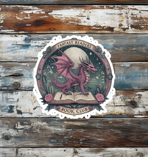 Dragon Book Club Fantasy Readers Die Sticker