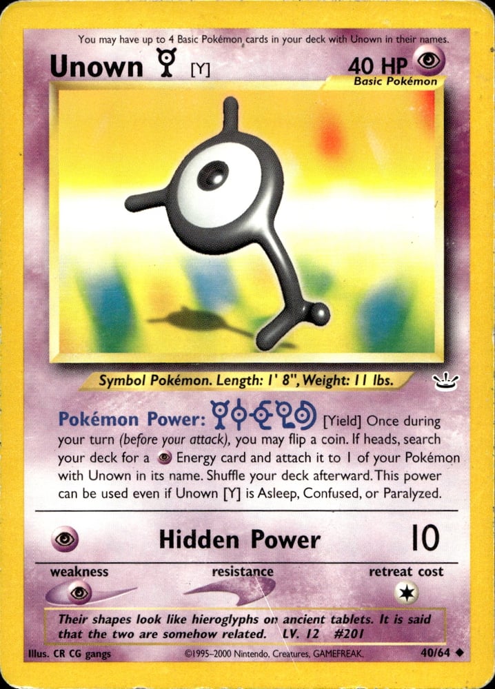 Unown [Y] - NEO3 40/64