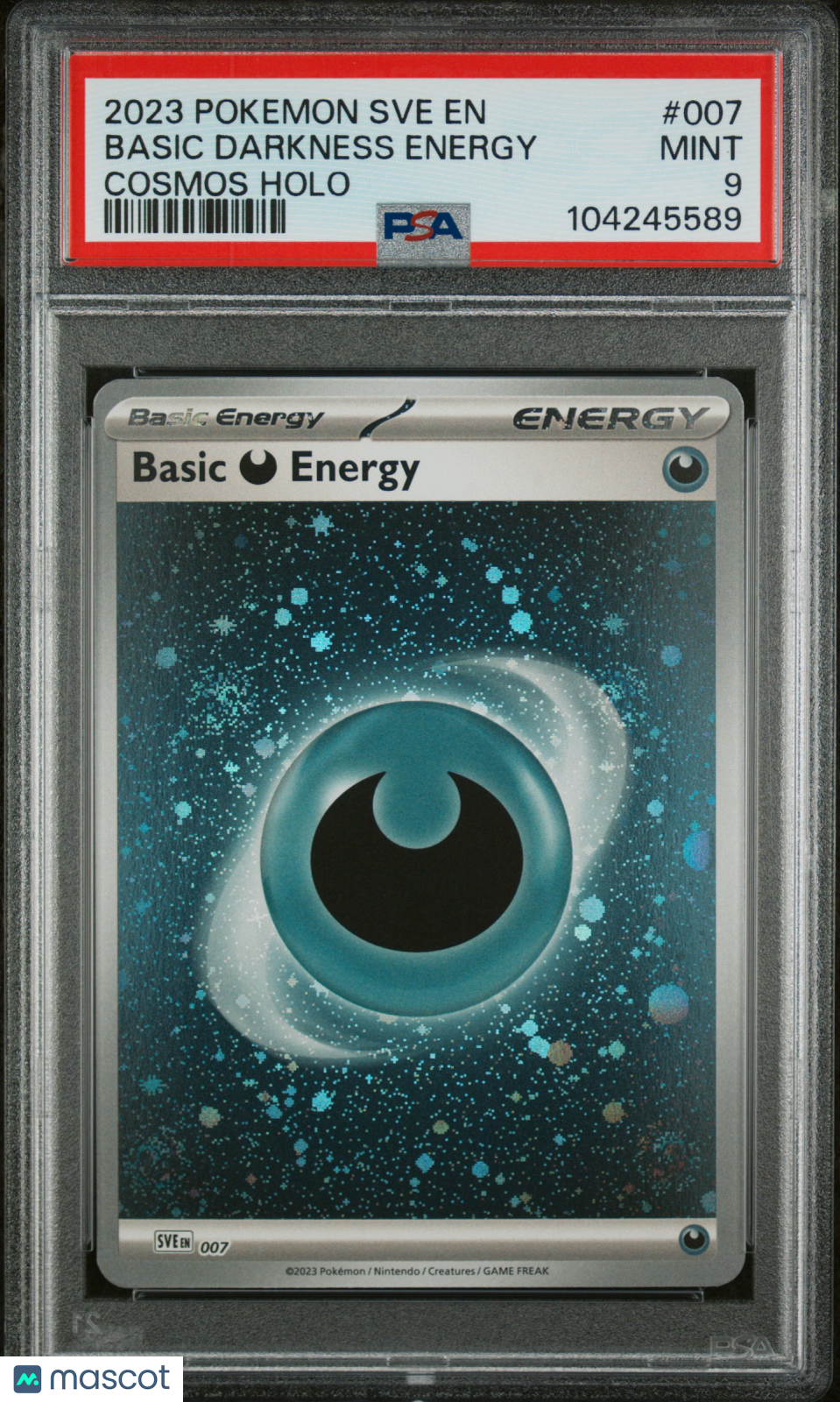 2023 Pokemon Sve EN-Basic Energies Basic Darkness Energy Cosmos Holo PSA 9