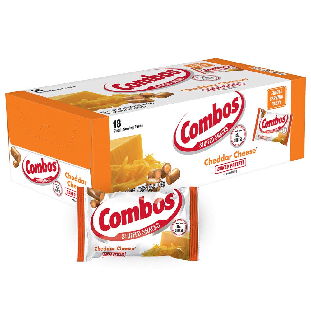 Combos Cheddar Cheese Pretzel Snack 1.8 oz 18ct Tray