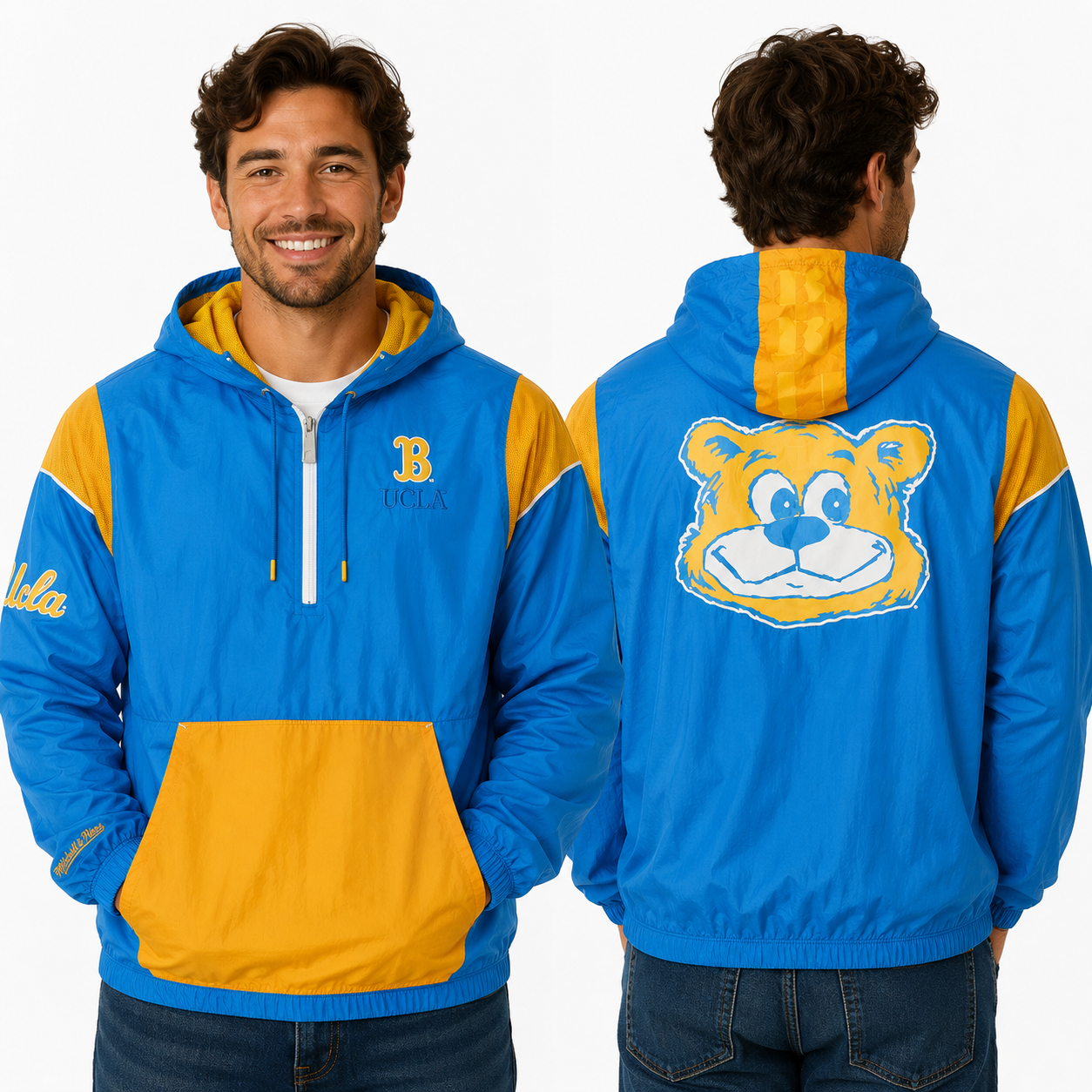 UCLA Bruins Team OG 3.0 Mitchell and Ness Anorak Vintage Half-Zip Jacket